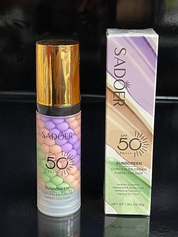 База під макіяж трикольорова SADOER з захистом від сонця SPF 50+PA +++, 40 мл 9084 фото