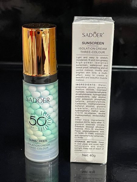 База Sadoer під триколірний макіяж з мультиефектом SPF 50+ (зволожуюча) (40 мл) 9085 фото